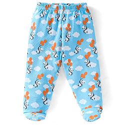 Babyhug Cotton Footed Bootie Leggings Striped & Panda Print Pack of 3 - White Blue & Orange