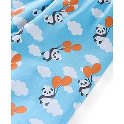 Babyhug Cotton Footed Bootie Leggings Striped & Panda Print Pack of 3 - White Blue & Orange