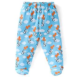 Babyhug Cotton Footed Bootie Leggings Striped & Panda Print Pack of 3 - White Blue & Orange
