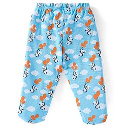 Babyhug Cotton Footed Bootie Leggings Striped & Panda Print Pack of 3 - White Blue & Orange
