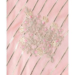 Babyhug Woven Sleeveless Choli and Sequined Lehenga with Dupatta - Peach