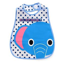 Babyhug Bibs Waterproof Elephant Print - Blue