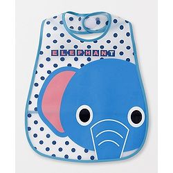 Babyhug Bibs Waterproof Elephant Print - Blue
