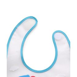 Babyhug Waterproof Plastic Crumb Catcher Bib Elephant Print - Blue