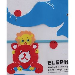 Babyhug Waterproof Plastic Crumb Catcher Bib Elephant Print - Blue