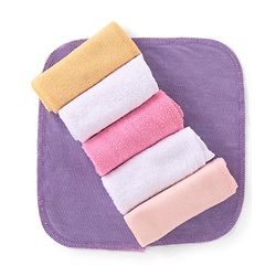 Babyhug Solid Colours Wash Clothes Pack of 6- Multicolor