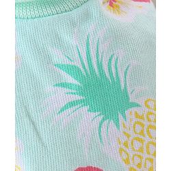 Babyhug 100% Cotton Knit Floral Printed Mittens & Booties - Blue