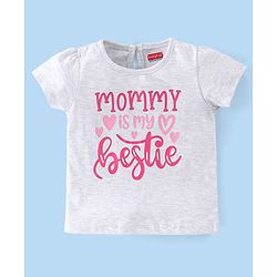 Babyhug 100% Cotton Knit Half Sleeves Tee With Floral & Text Graphics Pack of 5- Pink Grey & Blue