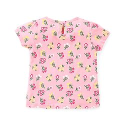 Babyhug 100% Cotton Knit Half Sleeves Top Floral Print Pack Of 2 - Multicolor