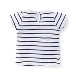 Babyhug 100% Cotton Knit Half Sleeves T-Shirts With Stripe & Unicorn Graphics Design Pack of 3 - Multicolor