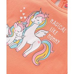 Babyhug 100% Cotton Knit Half Sleeves T-Shirts With Stripe & Unicorn Graphics Design Pack of 3 - Multicolor