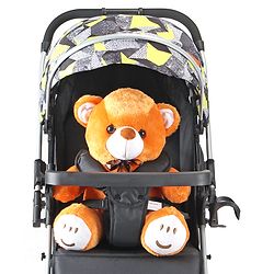 Babyhug Travel Compact Baby Stroller with Reversible Handle Adjustable Backrest & Canopy - Yellow| Concealed Link Brake| Suspension Wheels
