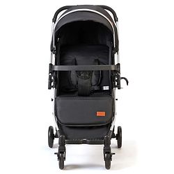 Babyhug Travel Compact Baby Stroller with Reversible Handle Adjustable Backrest & Canopy - Yellow| Concealed Link Brake| Suspension Wheels