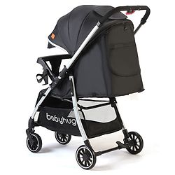 Babyhug Travel Compact Baby Stroller with Reversible Handle Adjustable Backrest & Canopy - Yellow| Concealed Link Brake| Suspension Wheels