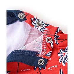 Babyhug 100% Cotton Half Sleeves T-Shirt Tropical Print - Red