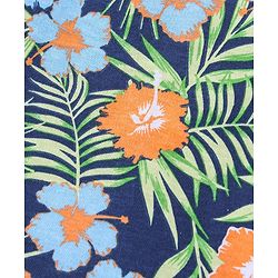 Babyhug 100% Cotton Half Sleeves T-Shirt Tropical Print - Navy Blue