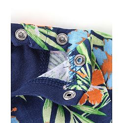 Babyhug 100% Cotton Half Sleeves T-Shirt Tropical Print - Navy Blue