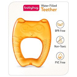 Babyhug Water Filled Owl Shape Teether -Orange