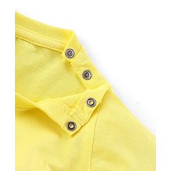 Babyhug Cotton Knit Half Sleeves T-Shirt Panda Print - Yellow