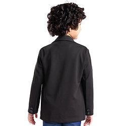 Babyhug Full Sleeves Solid Colour Party Wear Blazer with Graphic Printed T-Shirt - Black
