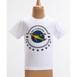 Babyhug Woven Full Sleeves Party Blazer With T-Shirt Aircraft Graphics - Blue & White