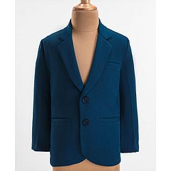 Babyhug Woven Full Sleeves Party Blazer With T-Shirt Aircraft Graphics - Blue & White