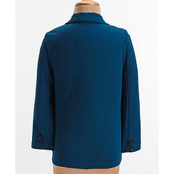 Babyhug Woven Full Sleeves Party Blazer With T-Shirt Aircraft Graphics - Blue & White
