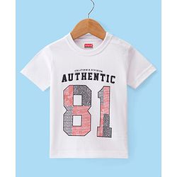 Babyhug Full Sleeves Solid Colour Party Wear Blazer with Graphic Printed T-Shirt - Peach