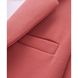 Babyhug Full Sleeves Solid Colour Party Wear Blazer with Graphic Printed T-Shirt - Peach