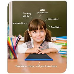 Babyhug LCD Writing Tablet - Black | High-Quality Multicolor LCD Screen | Doodling & Early Learning | Promotes Eye-Hand Coordination, Motor And Emotional Growth | BIS Certified