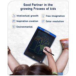 Babyhug LCD Writing Tablet - Black | High-Quality Multicolor LCD Screen | Doodling & Early Learning | Promotes Eye-Hand Coordination, Motor And Emotional Growth | BIS Certified