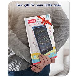 Babyhug LCD Writing Tablet - Black | High-Quality Multicolor LCD Screen | Doodling & Early Learning | Promotes Eye-Hand Coordination, Motor And Emotional Growth | BIS Certified