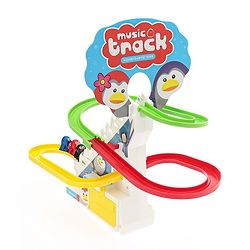 Babyhug Happy Penguin Track Playset with Music & Lights Multicolor |Racing Track With Penguins Climbing & Sliding | Encourage Active Play & Visual Tracking skill Development |Multicolor | BIS Certifed