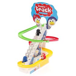 Babyhug Happy Penguin Track Playset with Music & Lights Multicolor |Racing Track With Penguins Climbing & Sliding | Encourage Active Play & Visual Tracking skill Development |Multicolor | BIS Certifed