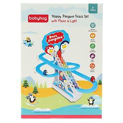 Babyhug Happy Penguin Track Playset with Music & Lights Multicolor |Racing Track With Penguins Climbing & Sliding | Encourage Active Play & Visual Tracking skill Development |Multicolor | BIS Certifed
