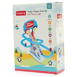 Babyhug Happy Penguin Track Playset with Music & Lights Multicolor |Racing Track With Penguins Climbing & Sliding | Encourage Active Play & Visual Tracking skill Development |Multicolor | BIS Certifed