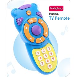 Babyhug Musical TV Remote Control Toy - Colour May Vary | Fun Sound & Light Toy for Kids | Encourages Sensory Development | Child-Safe & Non-Toxic | Ideal Gift for 3+ Months | BIS Certified