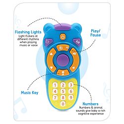 Babyhug Musical TV Remote Control Toy - Colour May Vary | Fun Sound & Light Toy for Kids | Encourages Sensory Development | Child-Safe & Non-Toxic | Ideal Gift for 3+ Months | BIS Certified