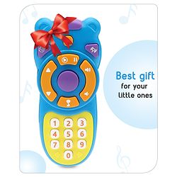 Babyhug Musical TV Remote Control Toy - Colour May Vary | Fun Sound & Light Toy for Kids | Encourages Sensory Development | Child-Safe & Non-Toxic | Ideal Gift for 3+ Months | BIS Certified