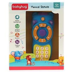 Babyhug Musical TV Remote Control Toy - Colour May Vary | Fun Sound & Light Toy for Kids | Encourages Sensory Development | Child-Safe & Non-Toxic | Ideal Gift for 3+ Months | BIS Certified
