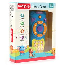 Babyhug Musical TV Remote Control Toy - Colour May Vary | Fun Sound & Light Toy for Kids | Encourages Sensory Development | Child-Safe & Non-Toxic | Ideal Gift for 3+ Months | BIS Certified