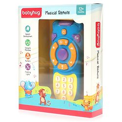 Babyhug Musical TV Remote Control Toy - Colour May Vary | Fun Sound & Light Toy for Kids | Encourages Sensory Development | Child-Safe & Non-Toxic | Ideal Gift for 3+ Months | BIS Certified