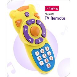 Babyhug Musical TV Remote Control Toy - Colour May Vary | Fun Sound & Light Toy for Kids | Encourages Sensory Development | Child-Safe & Non-Toxic | Ideal Gift for 3+ Months | BIS Certified