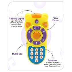 Babyhug Musical TV Remote Control Toy - Colour May Vary | Fun Sound & Light Toy for Kids | Encourages Sensory Development | Child-Safe & Non-Toxic | Ideal Gift for 3+ Months | BIS Certified