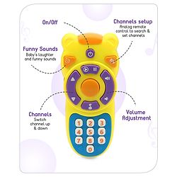 Babyhug Musical TV Remote Control Toy - Colour May Vary | Fun Sound & Light Toy for Kids | Encourages Sensory Development | Child-Safe & Non-Toxic | Ideal Gift for 3+ Months | BIS Certified