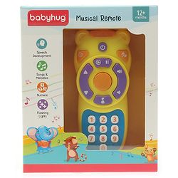 Babyhug Musical TV Remote Control Toy - Colour May Vary | Fun Sound & Light Toy for Kids | Encourages Sensory Development | Child-Safe & Non-Toxic | Ideal Gift for 3+ Months | BIS Certified