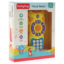 Babyhug Musical TV Remote Control Toy - Colour May Vary | Fun Sound & Light Toy for Kids | Encourages Sensory Development | Child-Safe & Non-Toxic | Ideal Gift for 3+ Months | BIS Certified