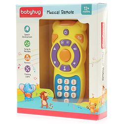 Babyhug Musical TV Remote Control Toy - Colour May Vary | Fun Sound & Light Toy for Kids | Encourages Sensory Development | Child-Safe & Non-Toxic | Ideal Gift for 3+ Months | BIS Certified