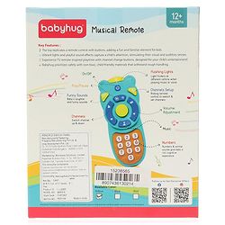 Babyhug Musical TV Remote Control Toy - Colour May Vary | Fun Sound & Light Toy for Kids | Encourages Sensory Development | Child-Safe & Non-Toxic | Ideal Gift for 3+ Months | BIS Certified