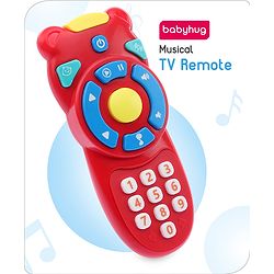 Babyhug Musical TV Remote Control Toy - Colour May Vary | Fun Sound & Light Toy for Kids | Encourages Sensory Development | Child-Safe & Non-Toxic | Ideal Gift for 3+ Months | BIS Certified